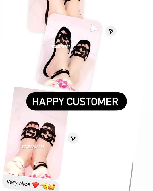 Black famous brand slipper