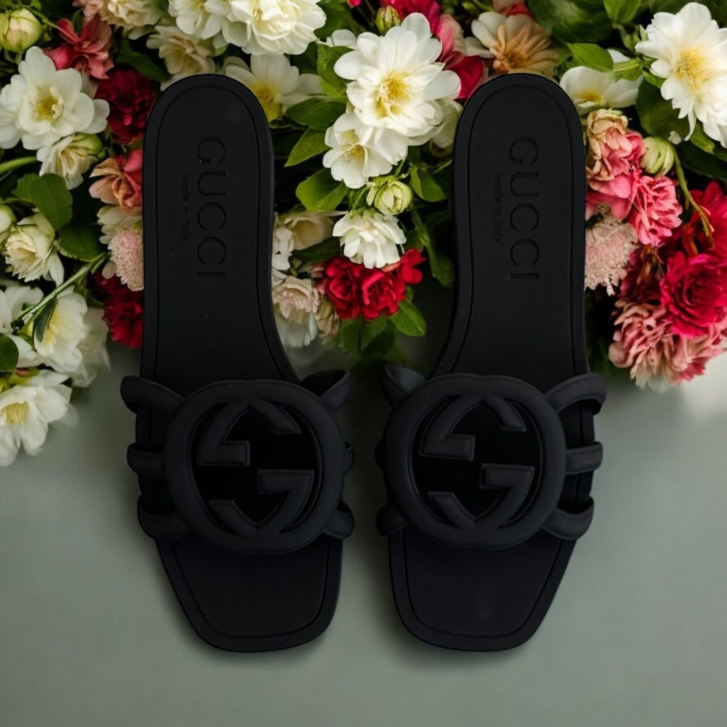 GG slide black famous brand