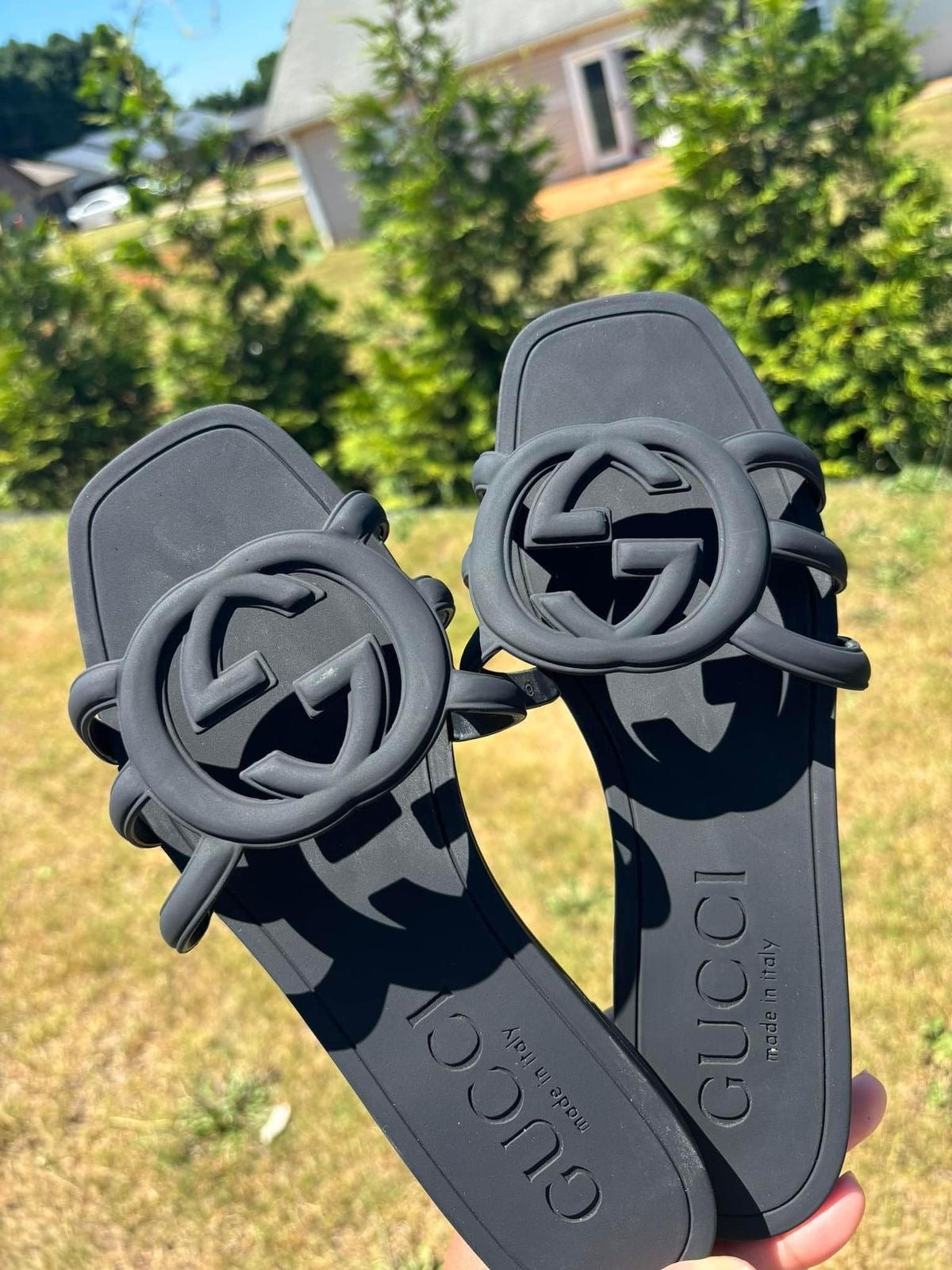 GG slide black famous brand