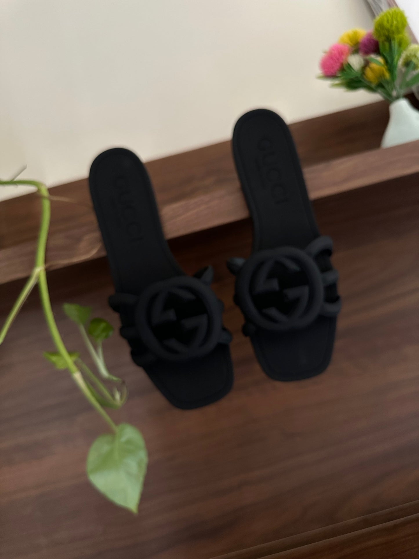 GG slide black famous brand