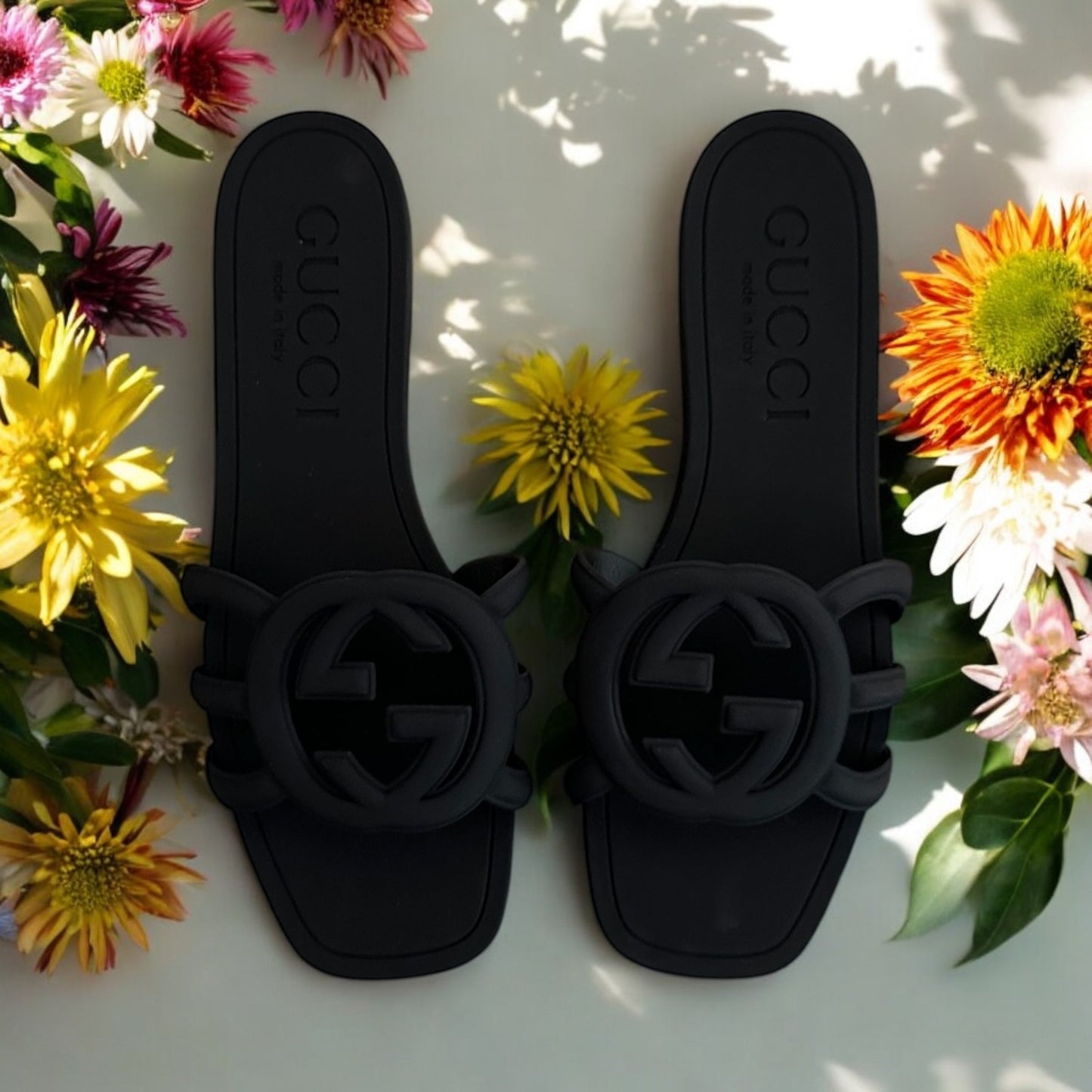GG slide black famous brand
