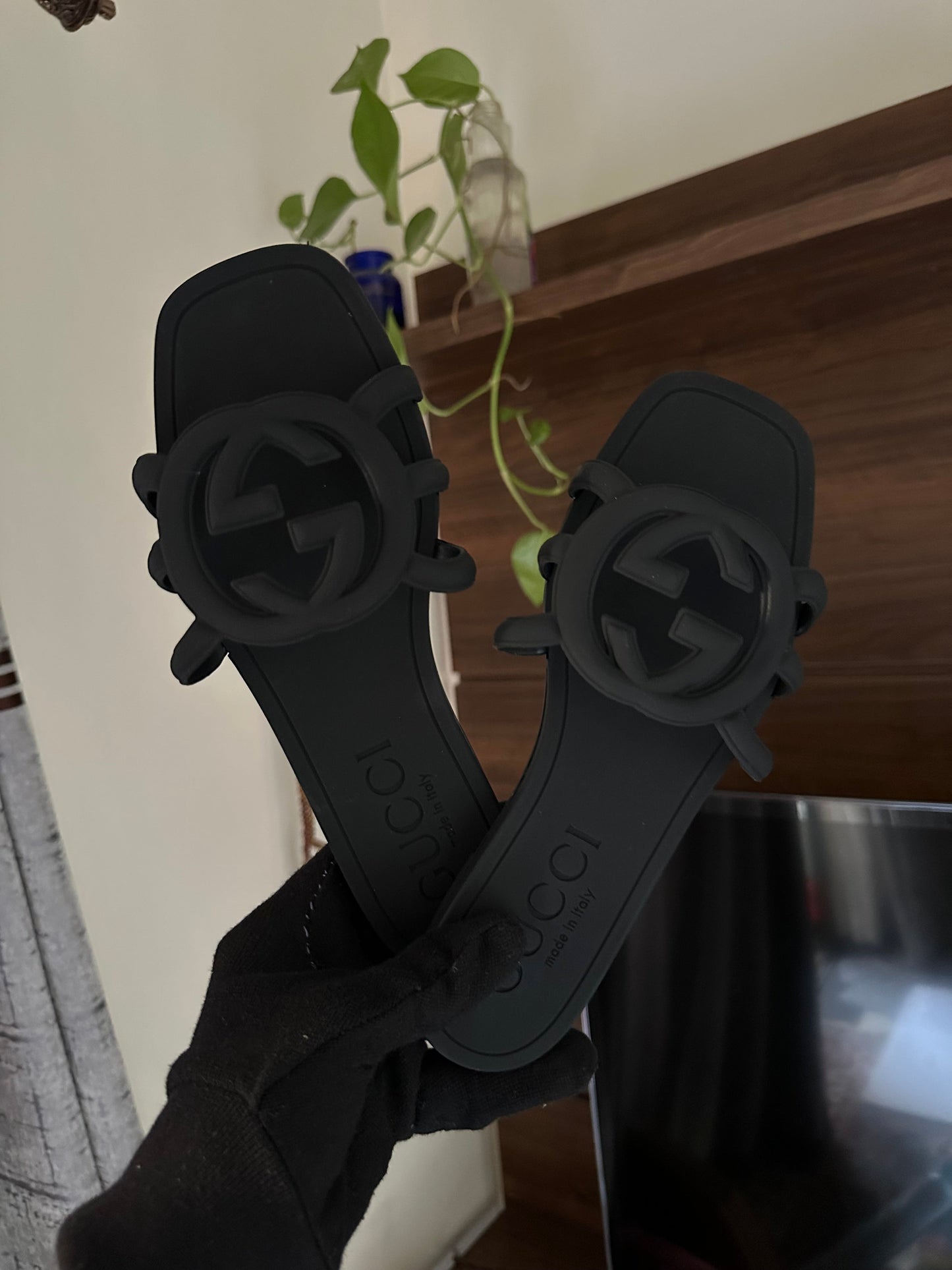 GG black slipper/slide famous brand