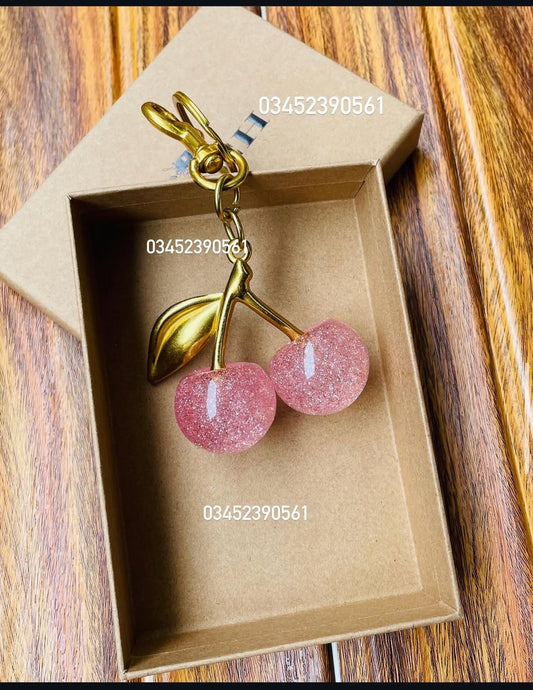 Coach charm pink keychain