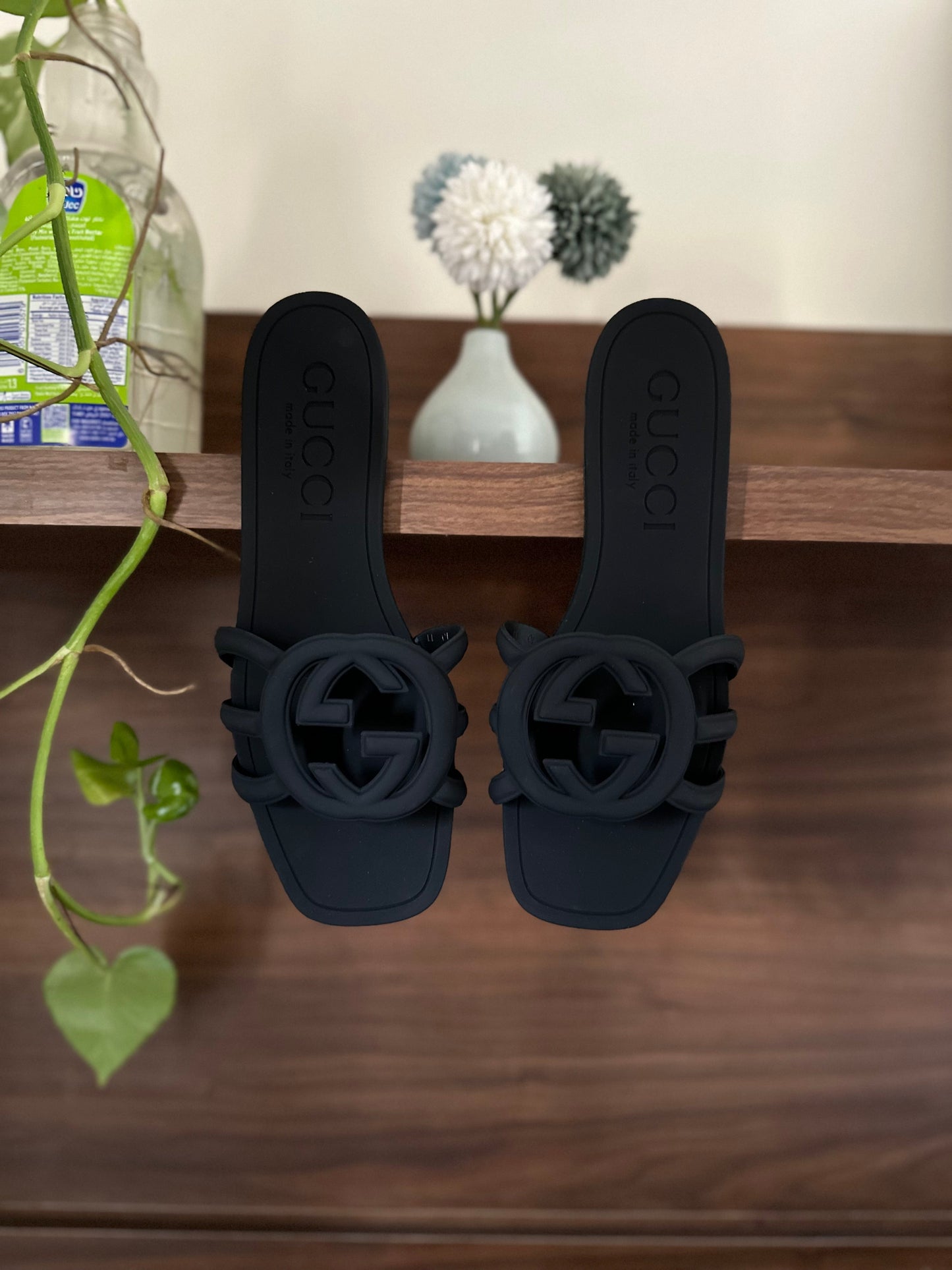GG slide black famous brand