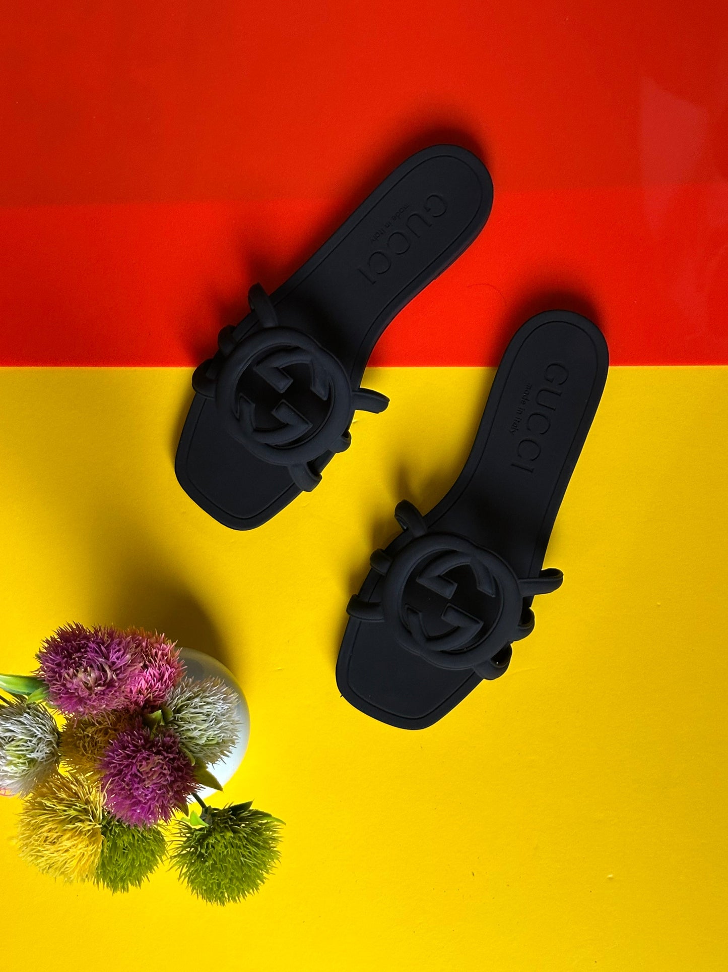 GG black slipper/slide famous brand